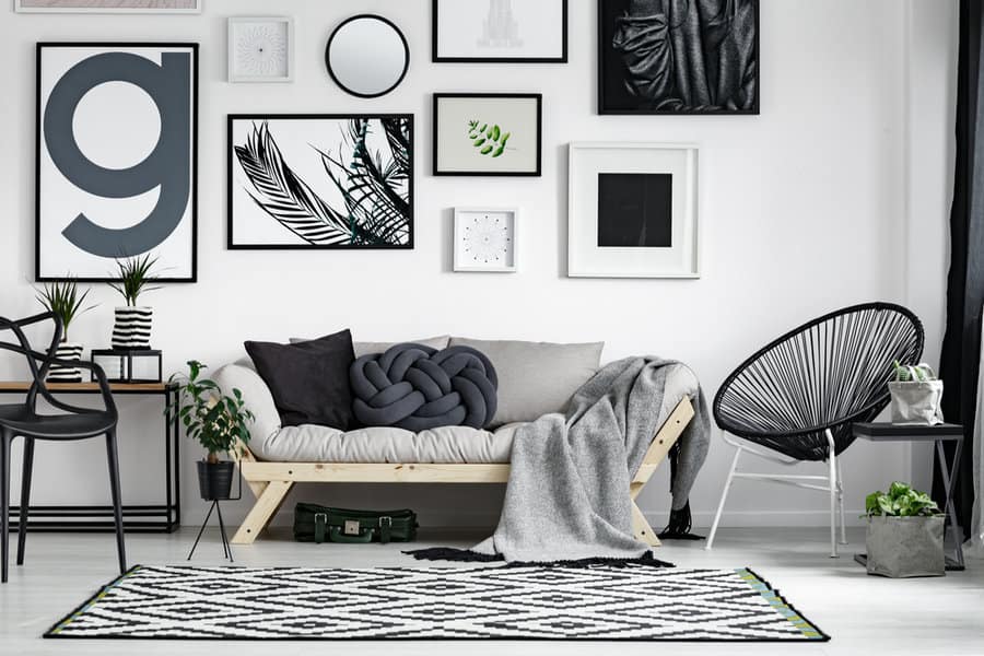 monochrome wall collage