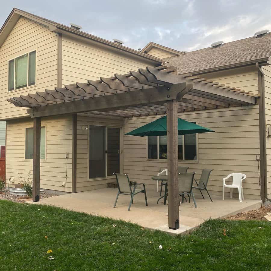 Attached pergola