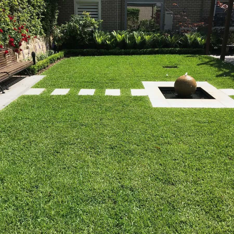 Stepping stones on grass