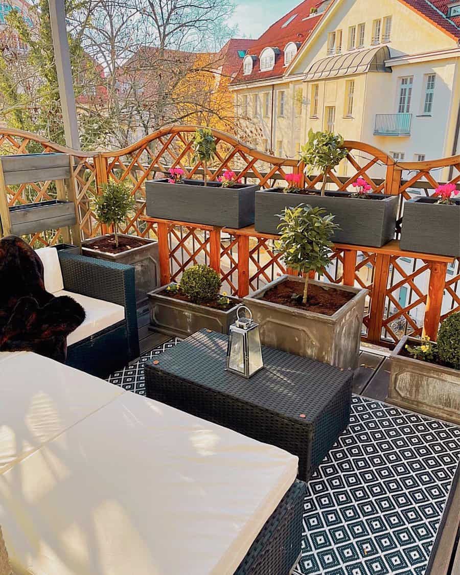 apartment patio with plants 