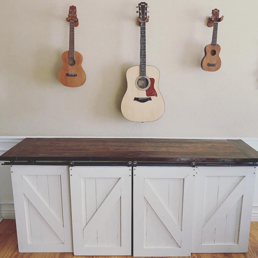 Dark stained wood countertop