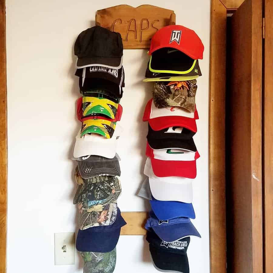 Multiple storage for baseball caps