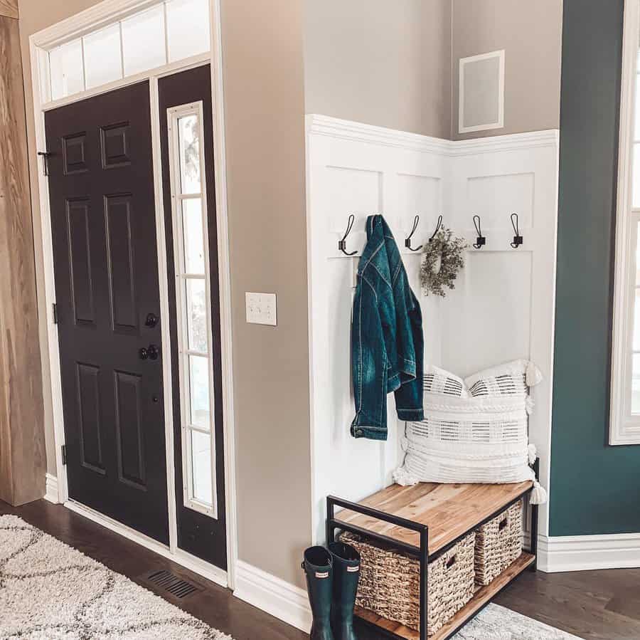 Mudroom storage baskets and crates