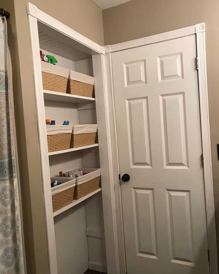 Bathroom closet shelves