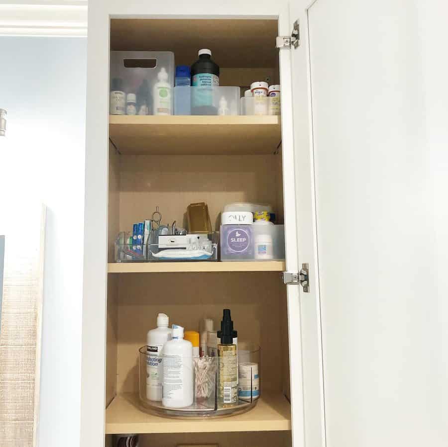 Bathroom closet shelves