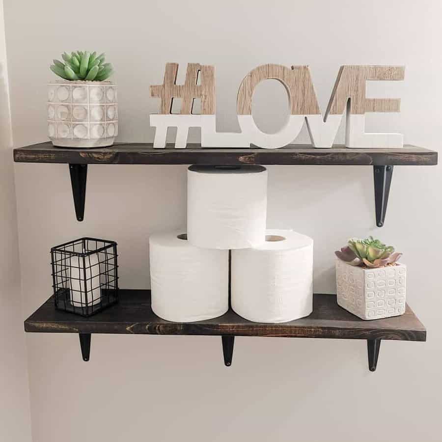 Bathroom floating shelves