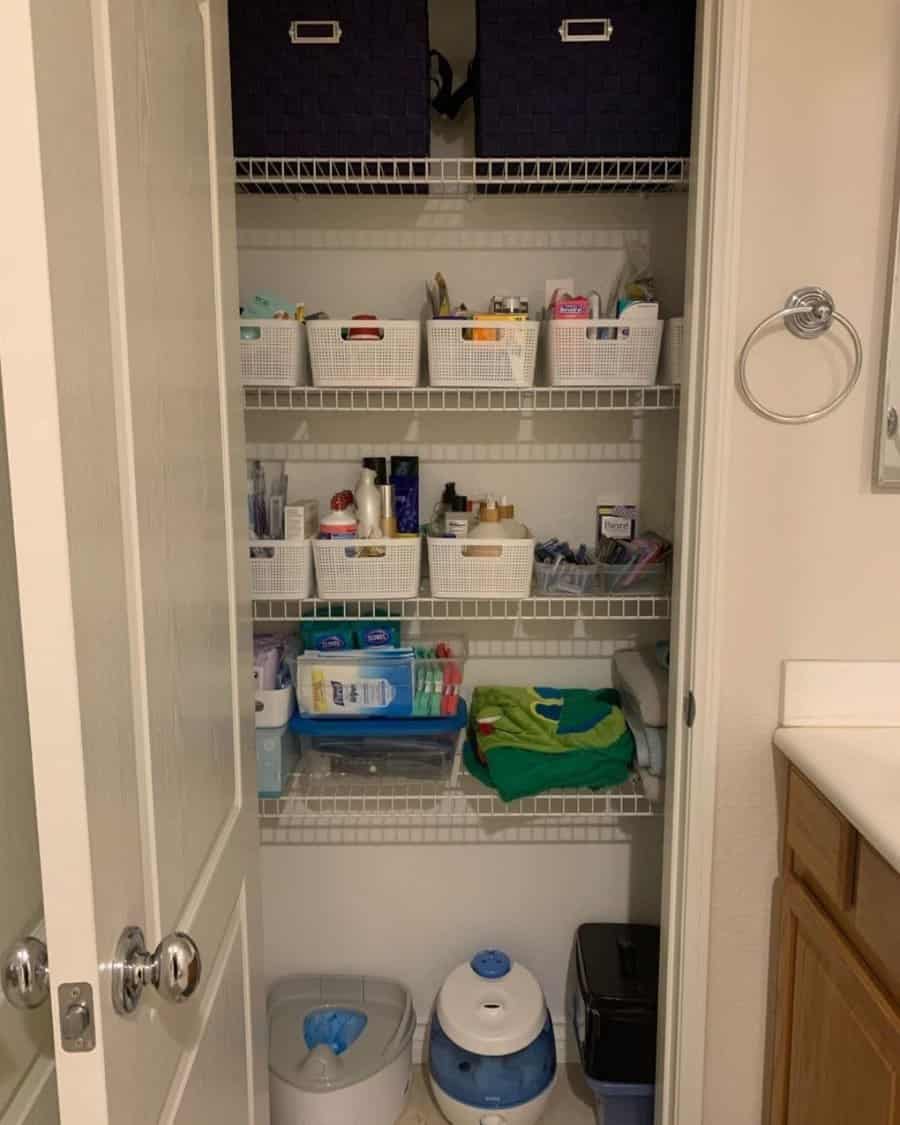 small closet with organizer system
