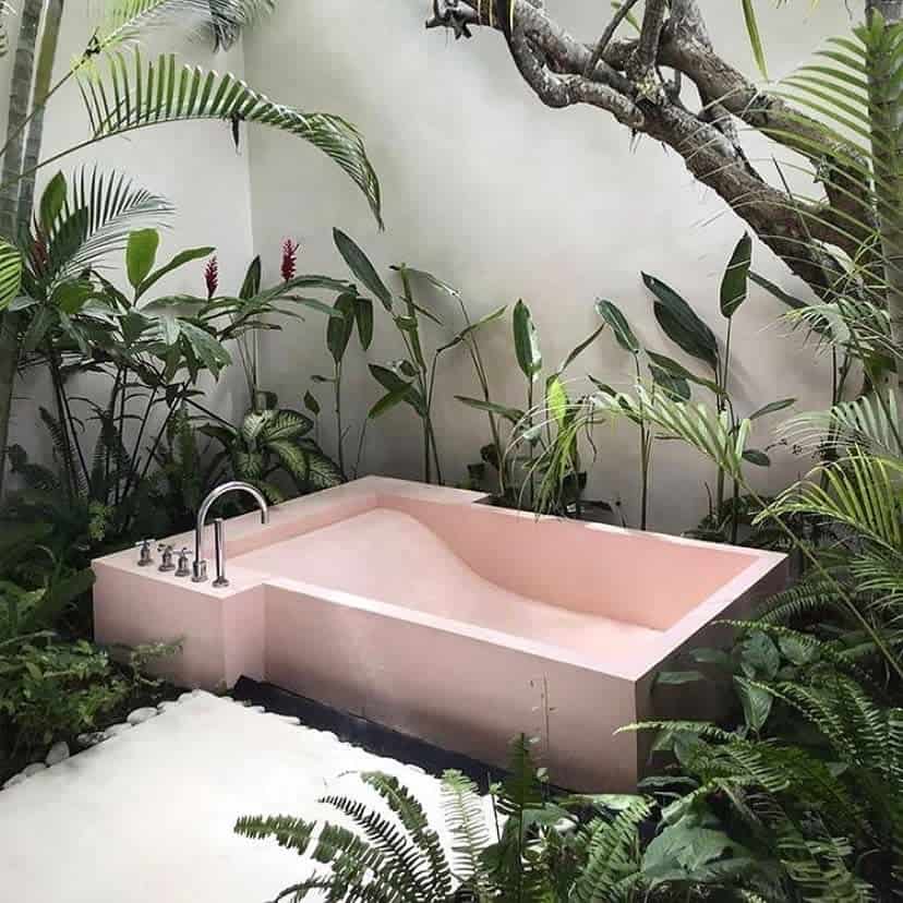 tropical outdoor bathroom