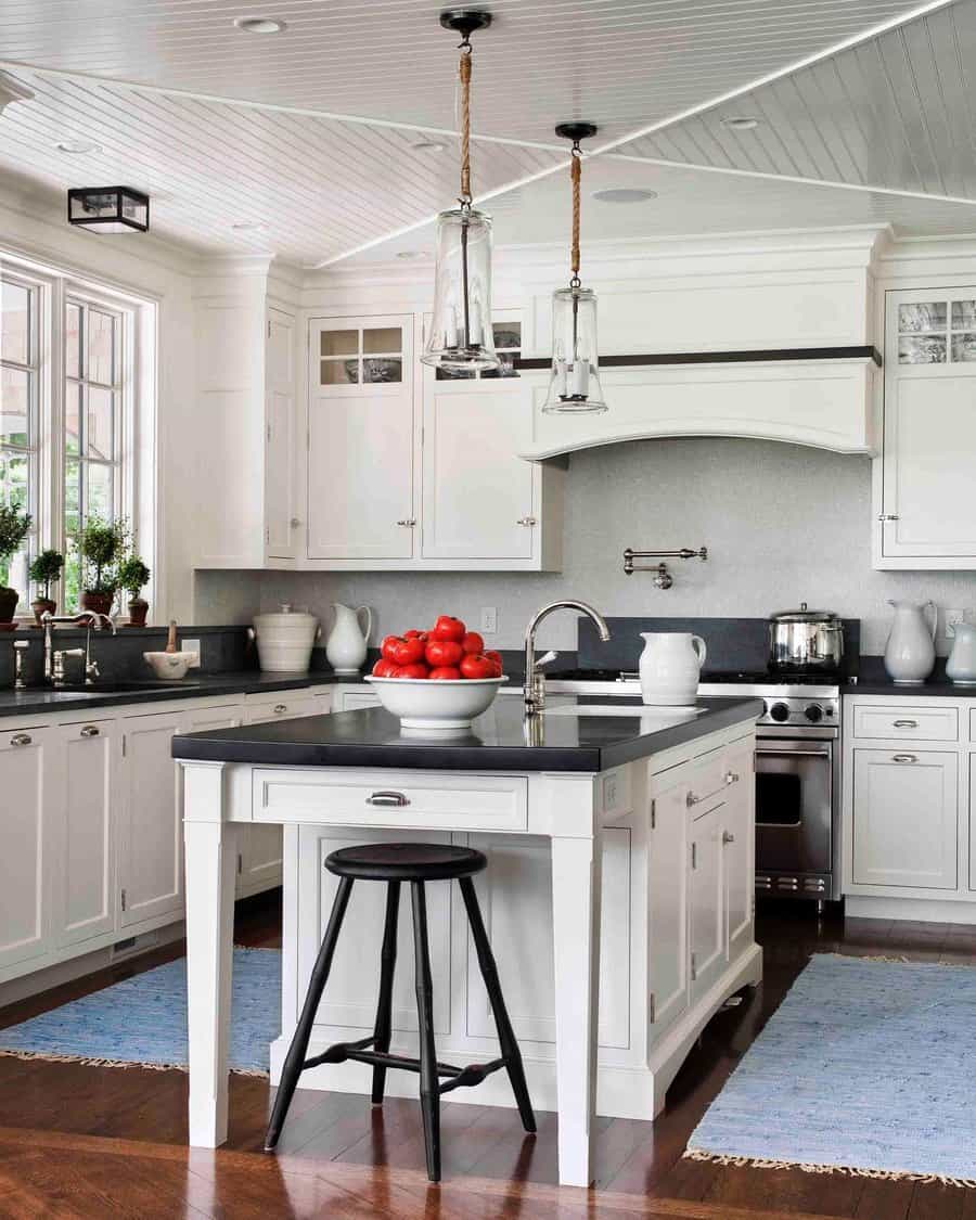 White shiplap ceiling