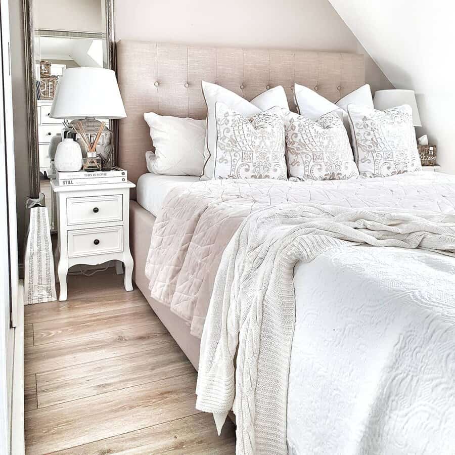 loft bedroom with mirrors