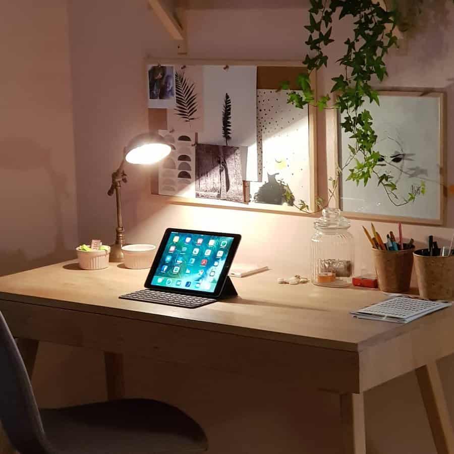 Office desk with corkboard 