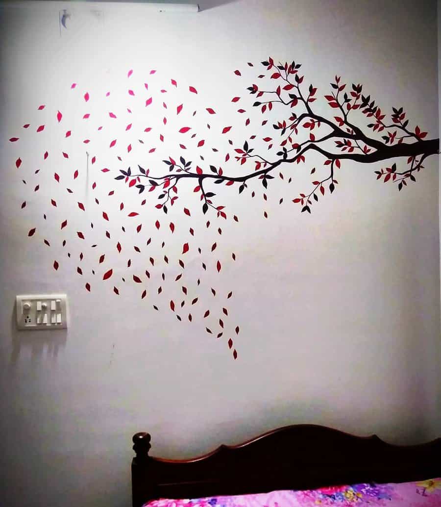 silhouette cut-out mural wall paint