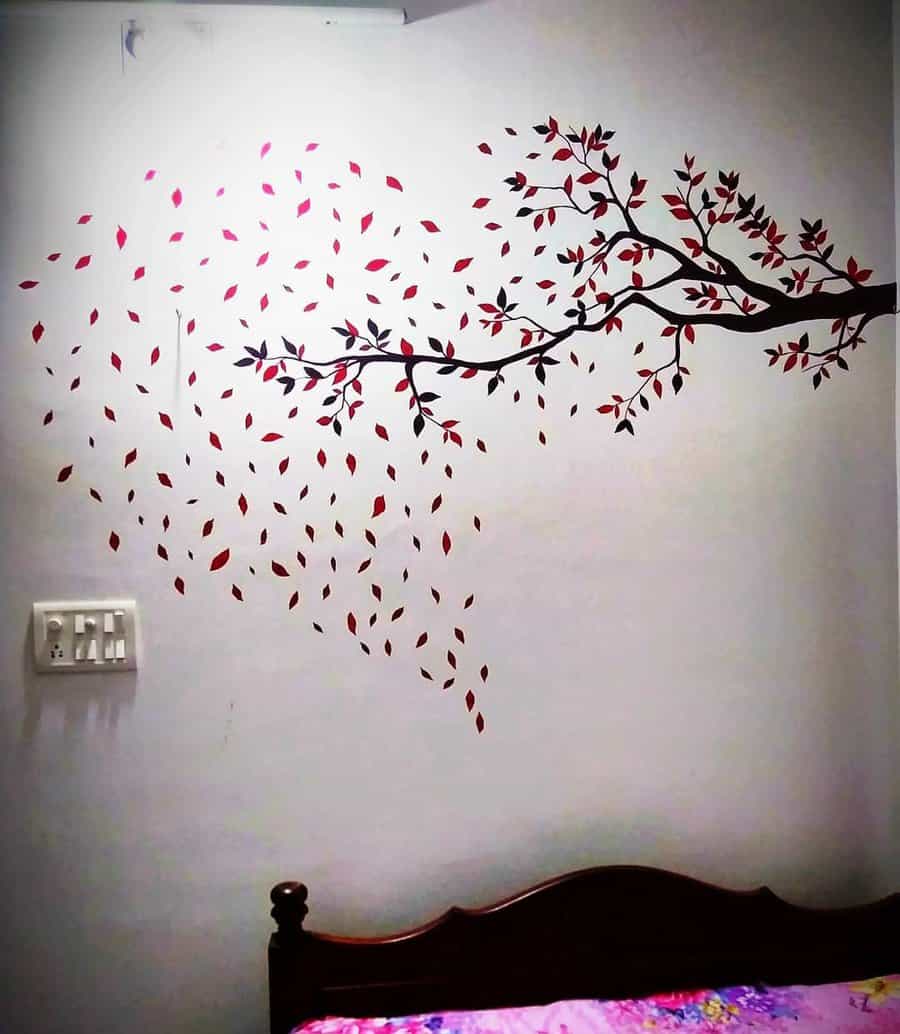 Silhouette cut-out mural wall paint