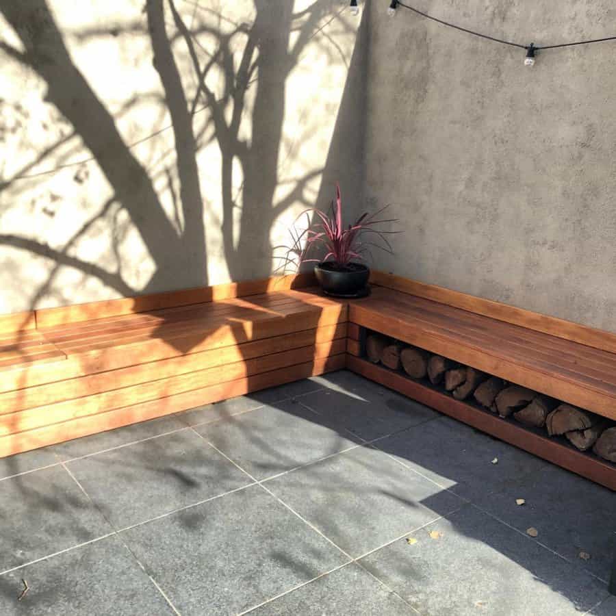 Firewood storage bench