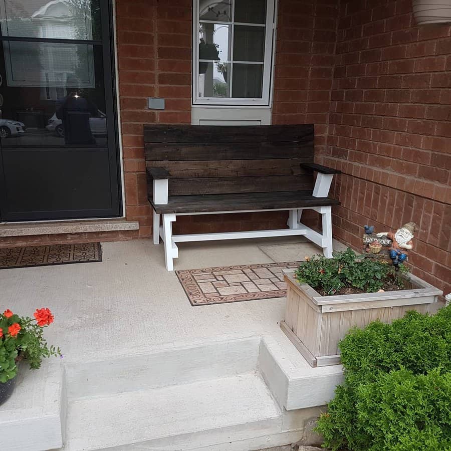 deck bench with backrest