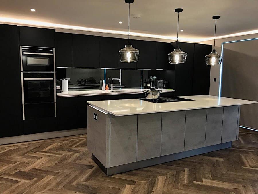 Luxury kitchen with island and pendant lights