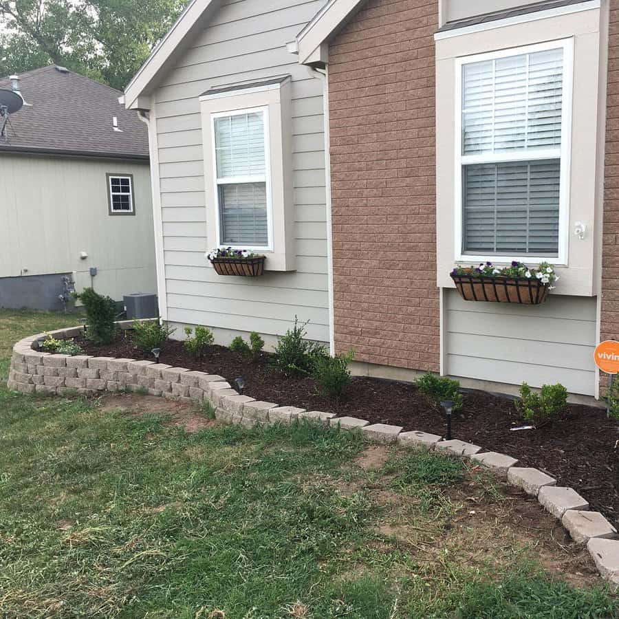 Stone block wall