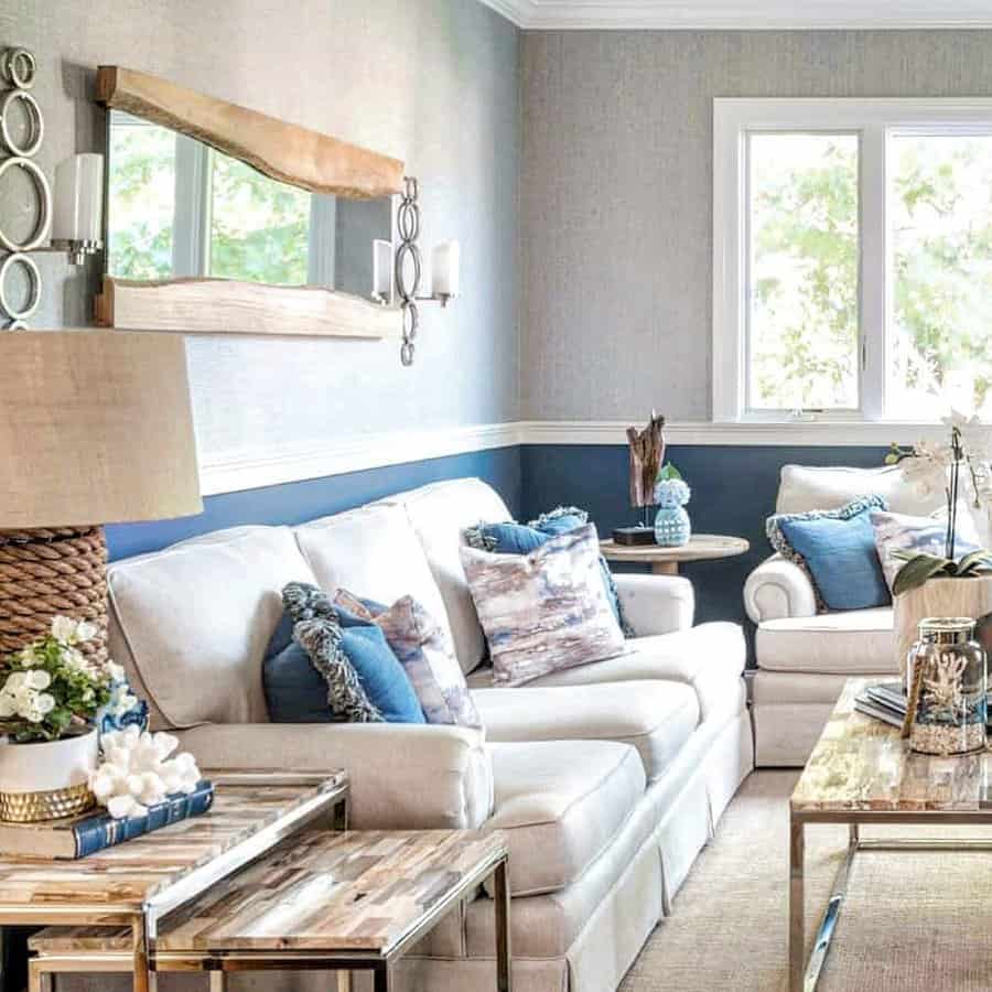 Blue accent wall decor