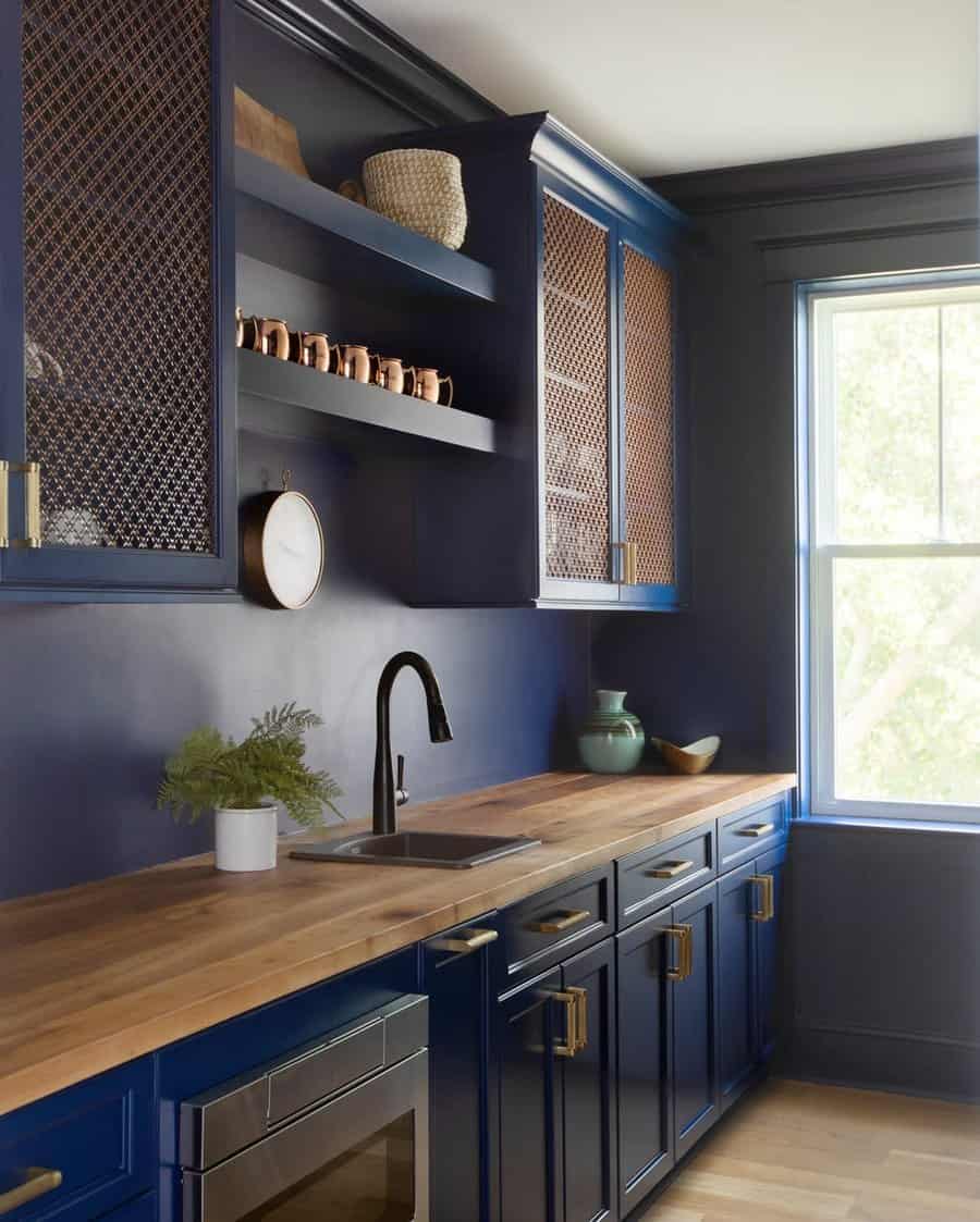 Blue kitchen cabinet