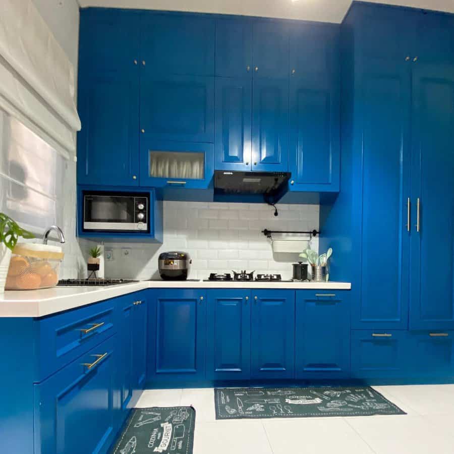 Santorini blue kitchen cabinet