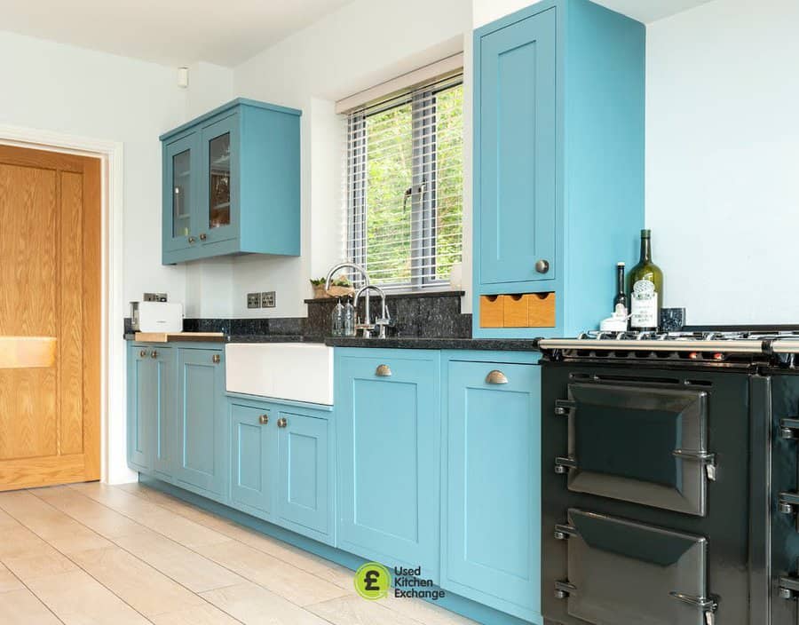 beach blue kitchen cabinet