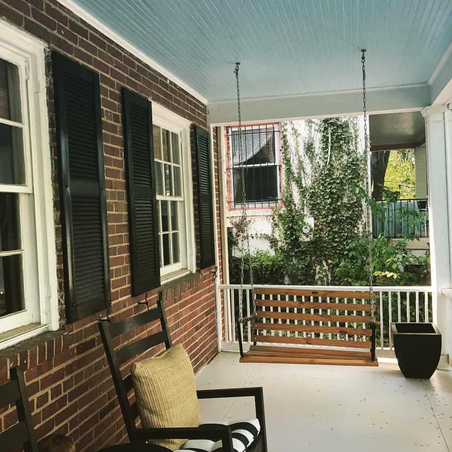 Porch ceiling with swing