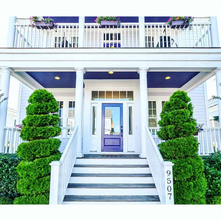 Blue porch ceiling