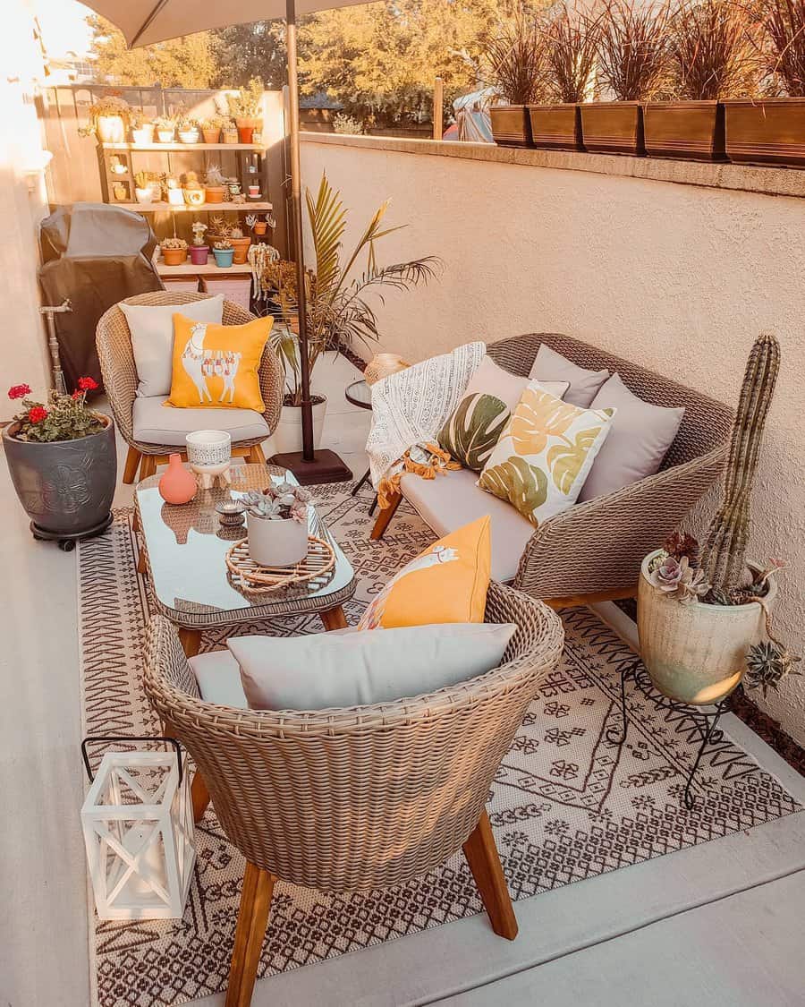 Bohemian-inspired decor for patio