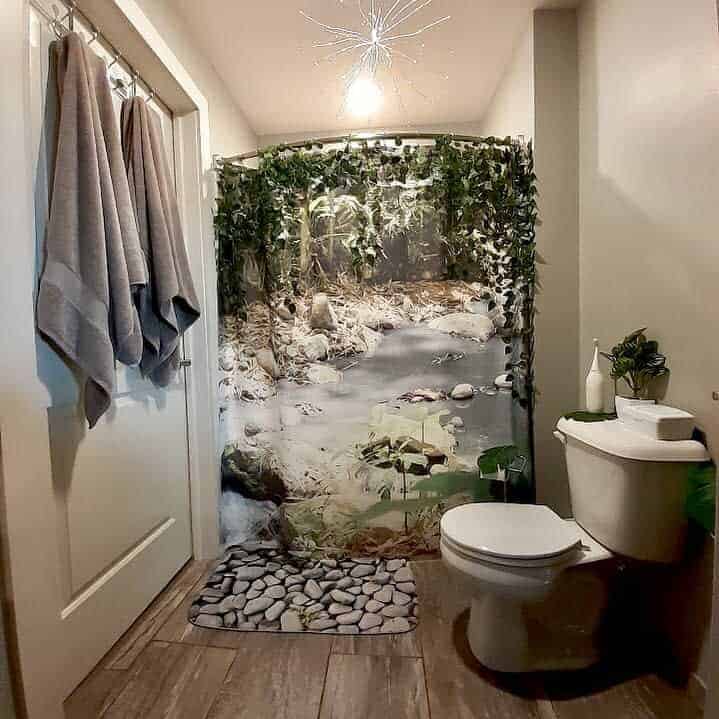 Nature themed shower curtain