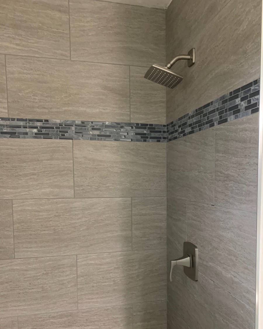 Mosaic tile strip accent