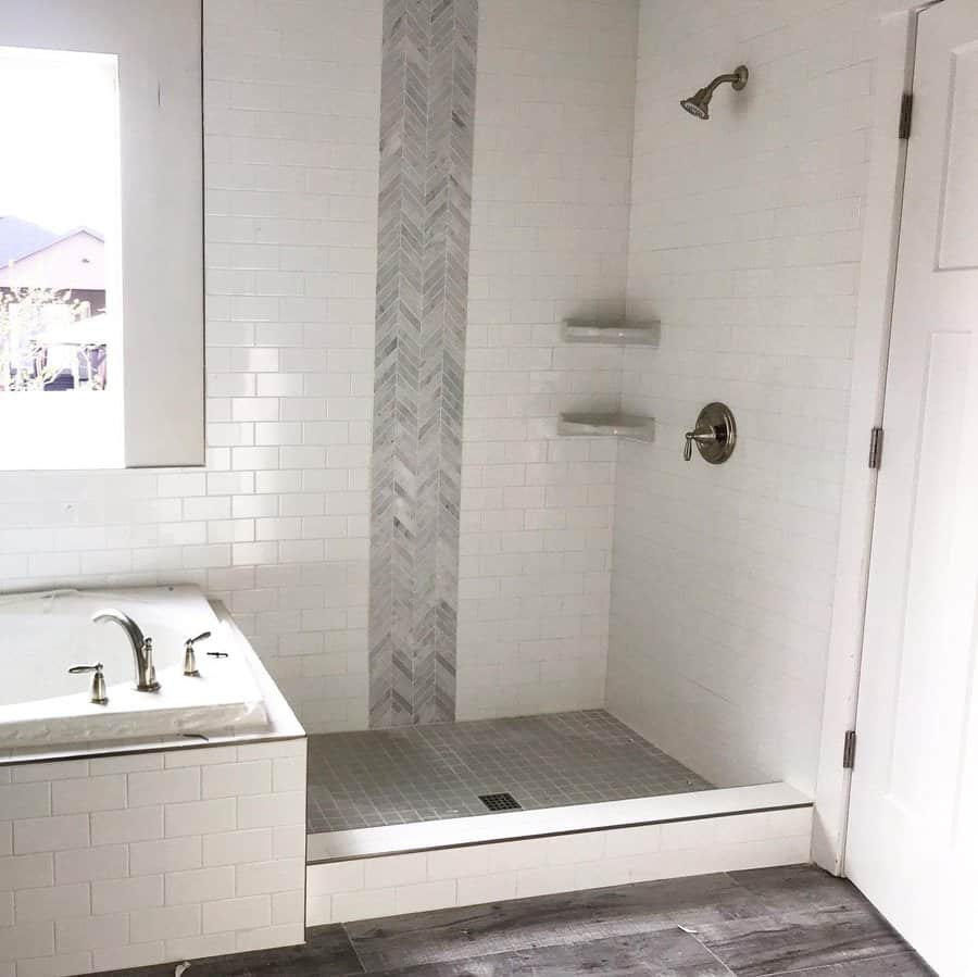 Mosaic tile strip accent