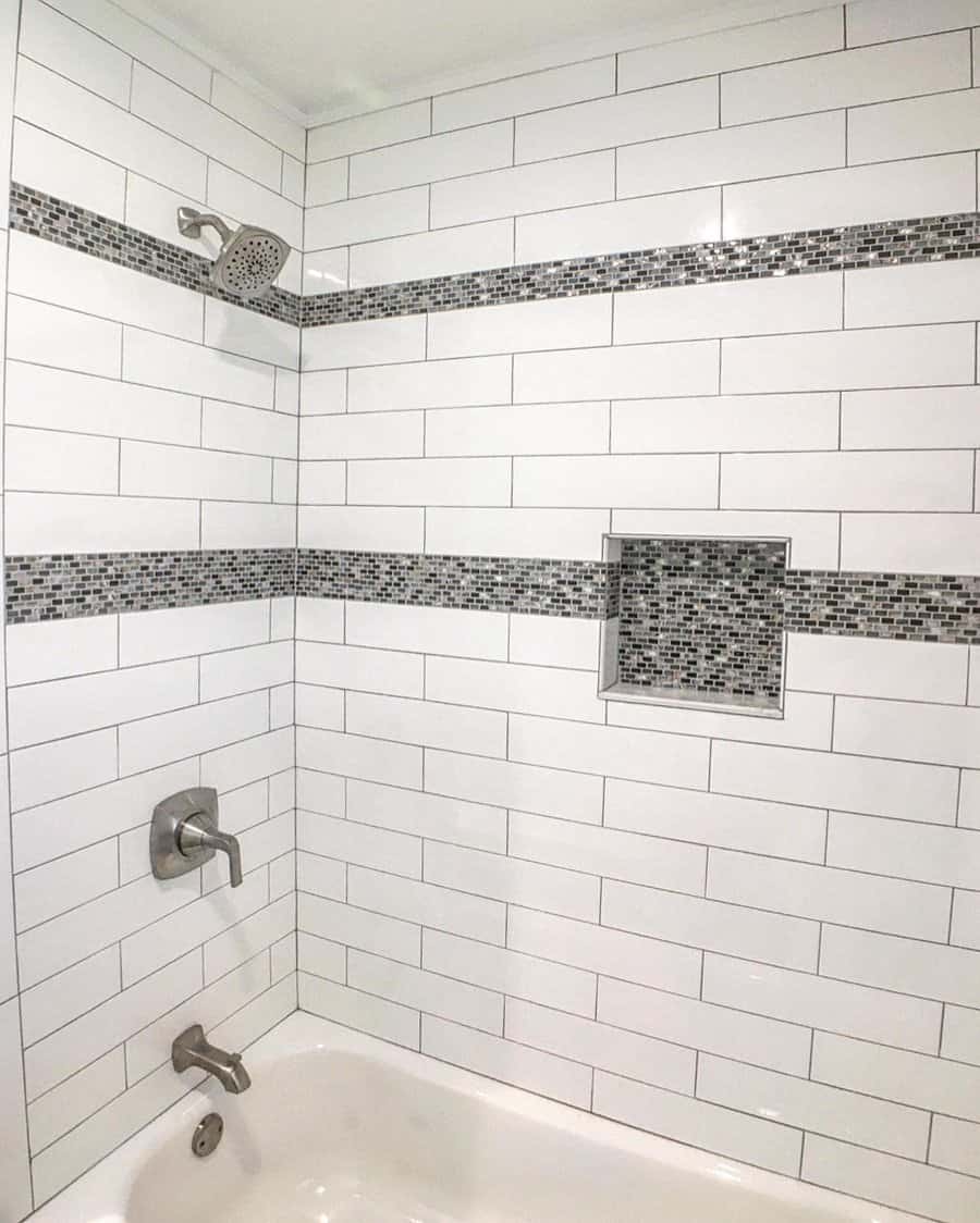 Mosaic tile strip accent