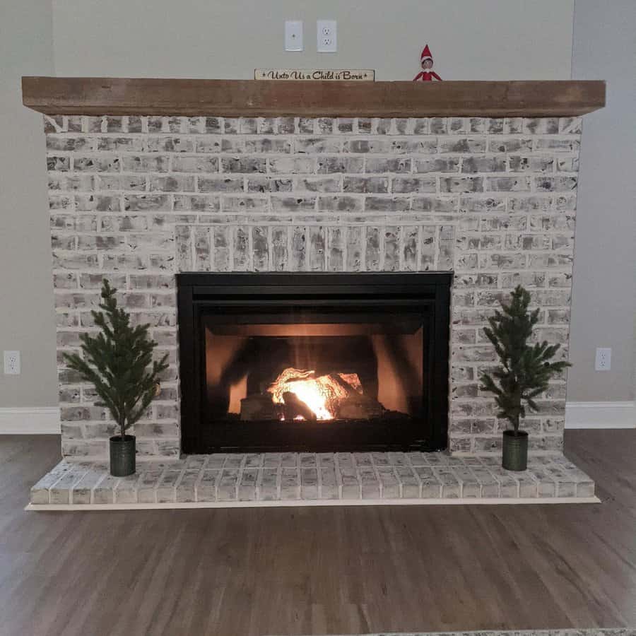 brick fireplace