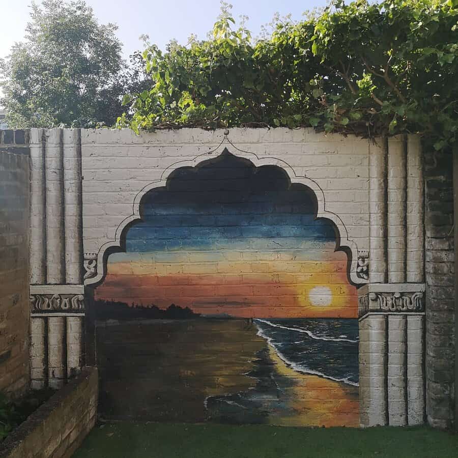 Mural brick wall art 