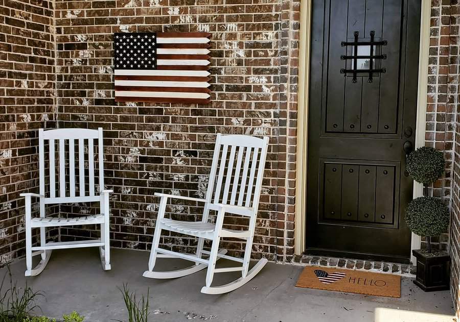 porch with brick walls