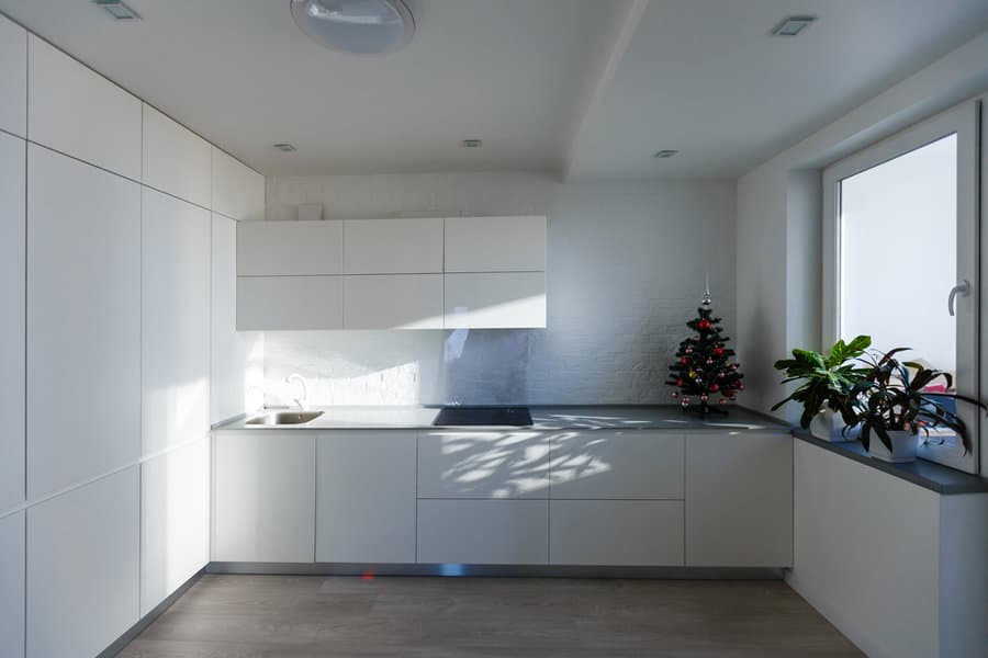 Brick tile kitchen backsplash