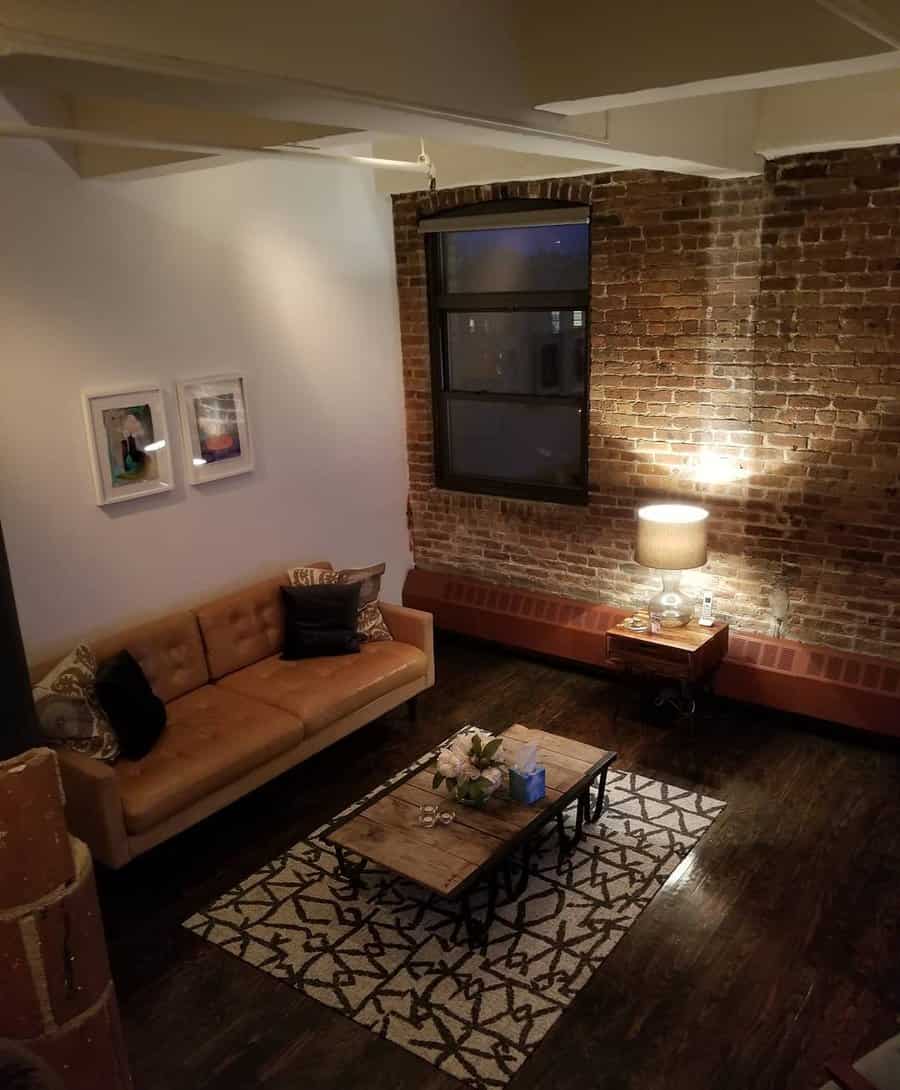 Exposed brick wall