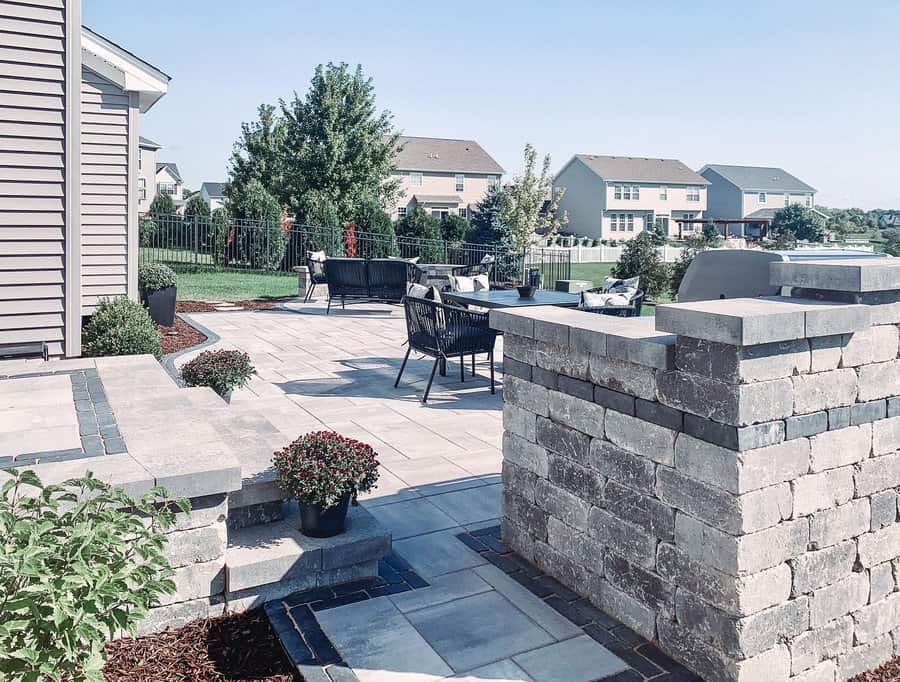 Concrete paver patio