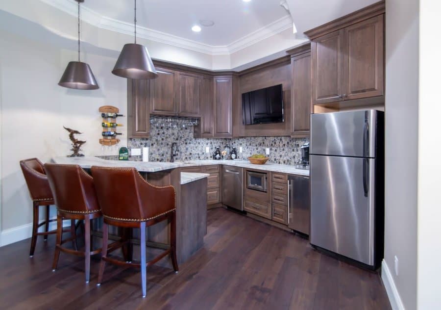 Brown cabinets