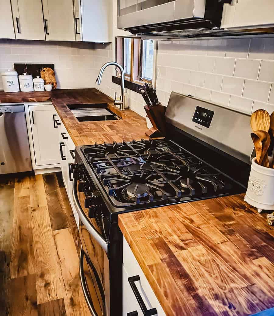 Distressed wood countertop