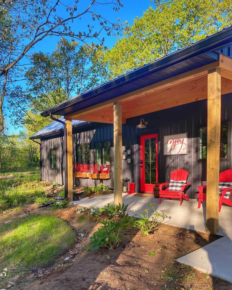 Cabin Porch Roof Ideas plaids.and .poppies