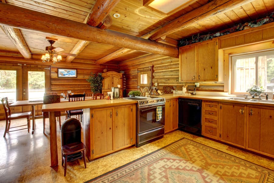 Cabin style rustic kitchen