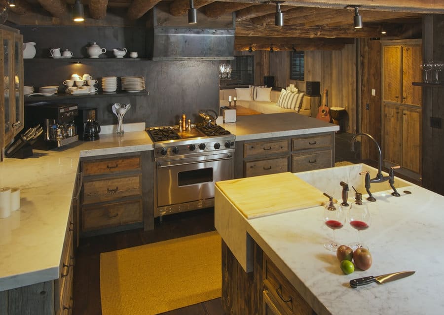 Cabin style rustic kitchen