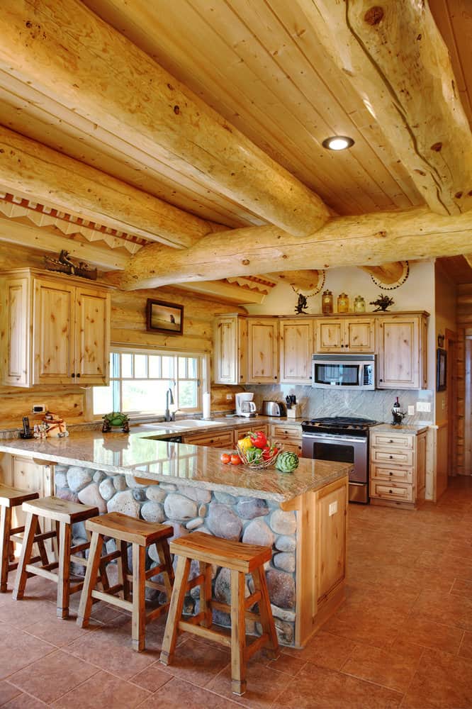 Cabin style rustic kitchen