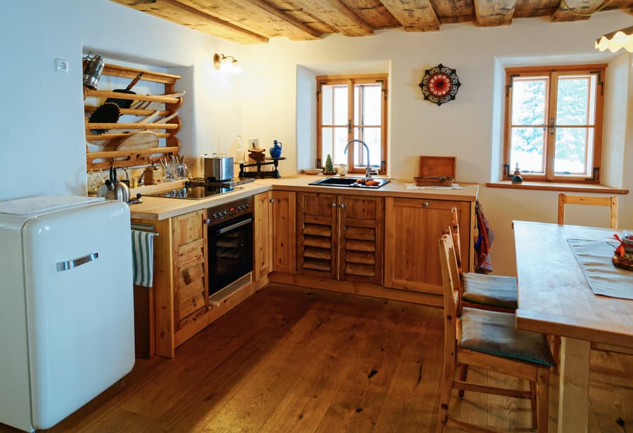 Cabin style rustic kitchen