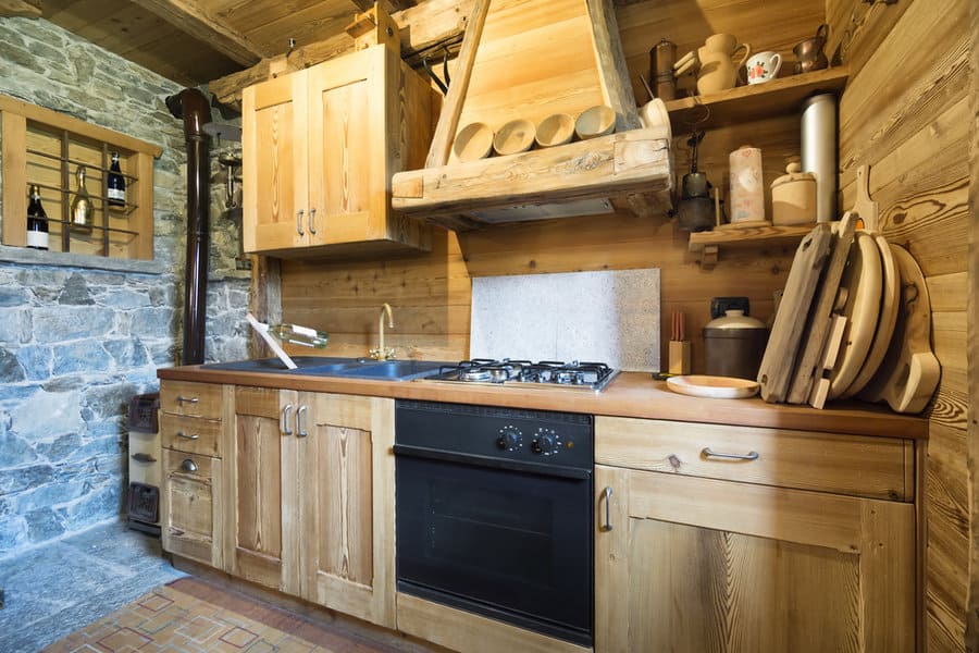 Cabin style rustic kitchen