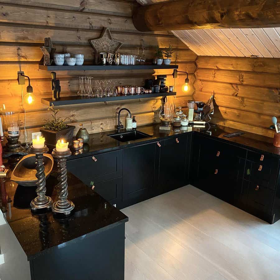 Cabin style rustic kitchen