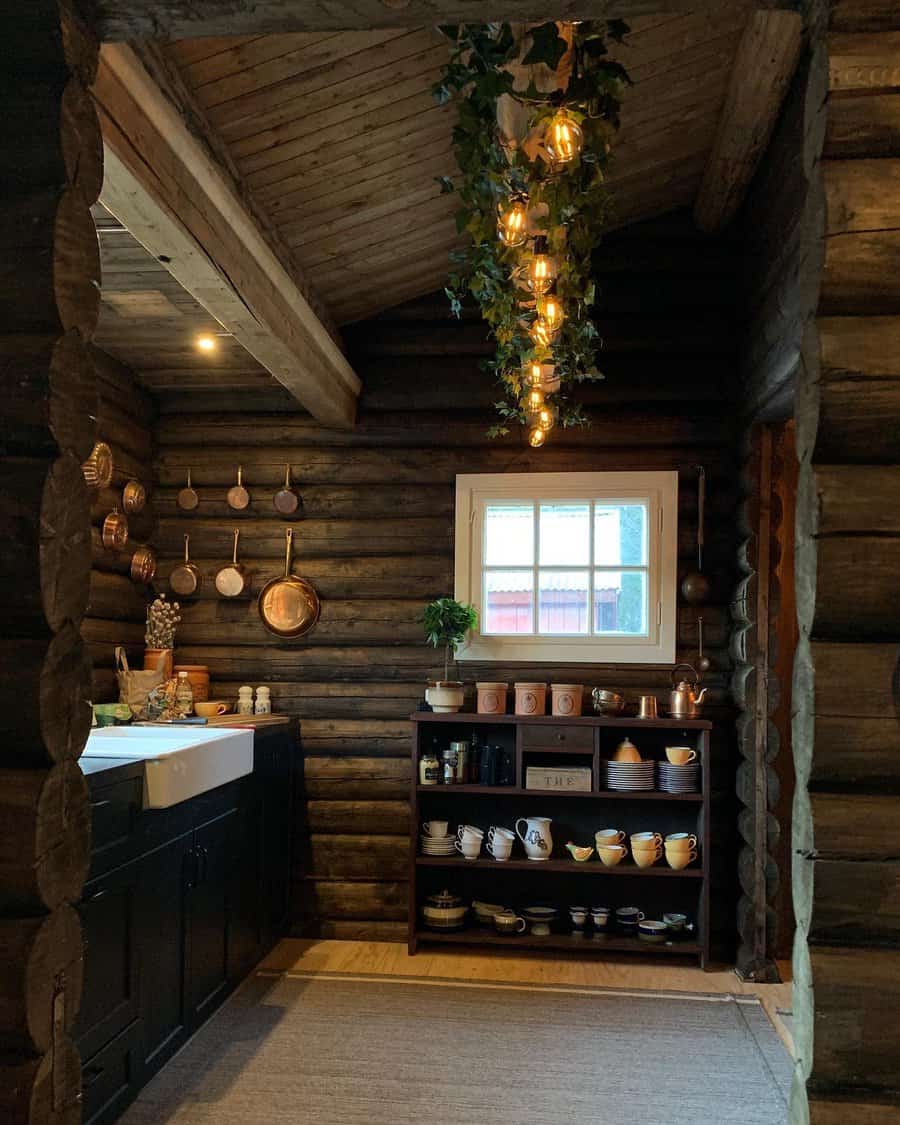 Cabin style rustic kitchen