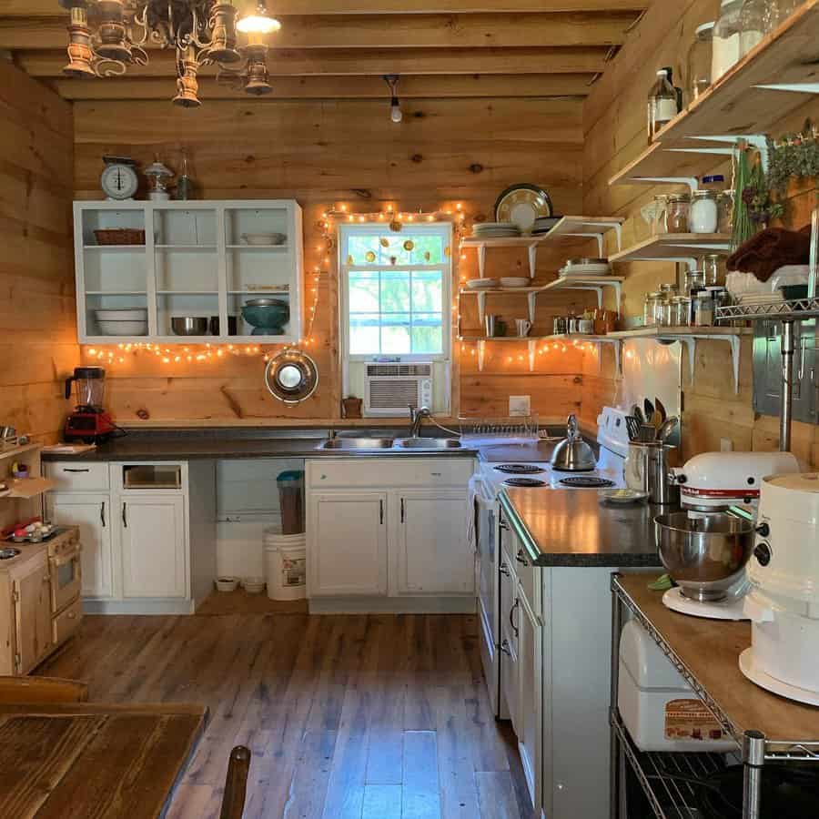 Cabin style rustic kitchen