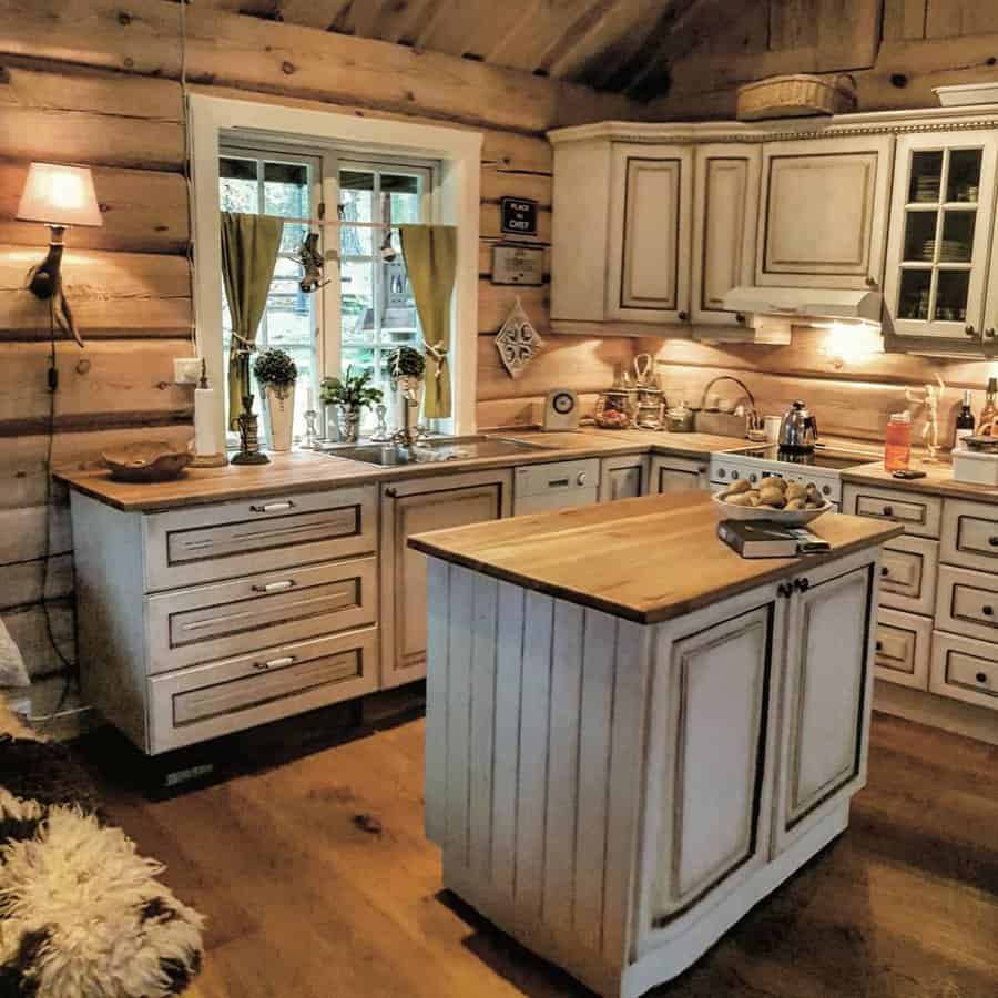 Cabin style rustic kitchen